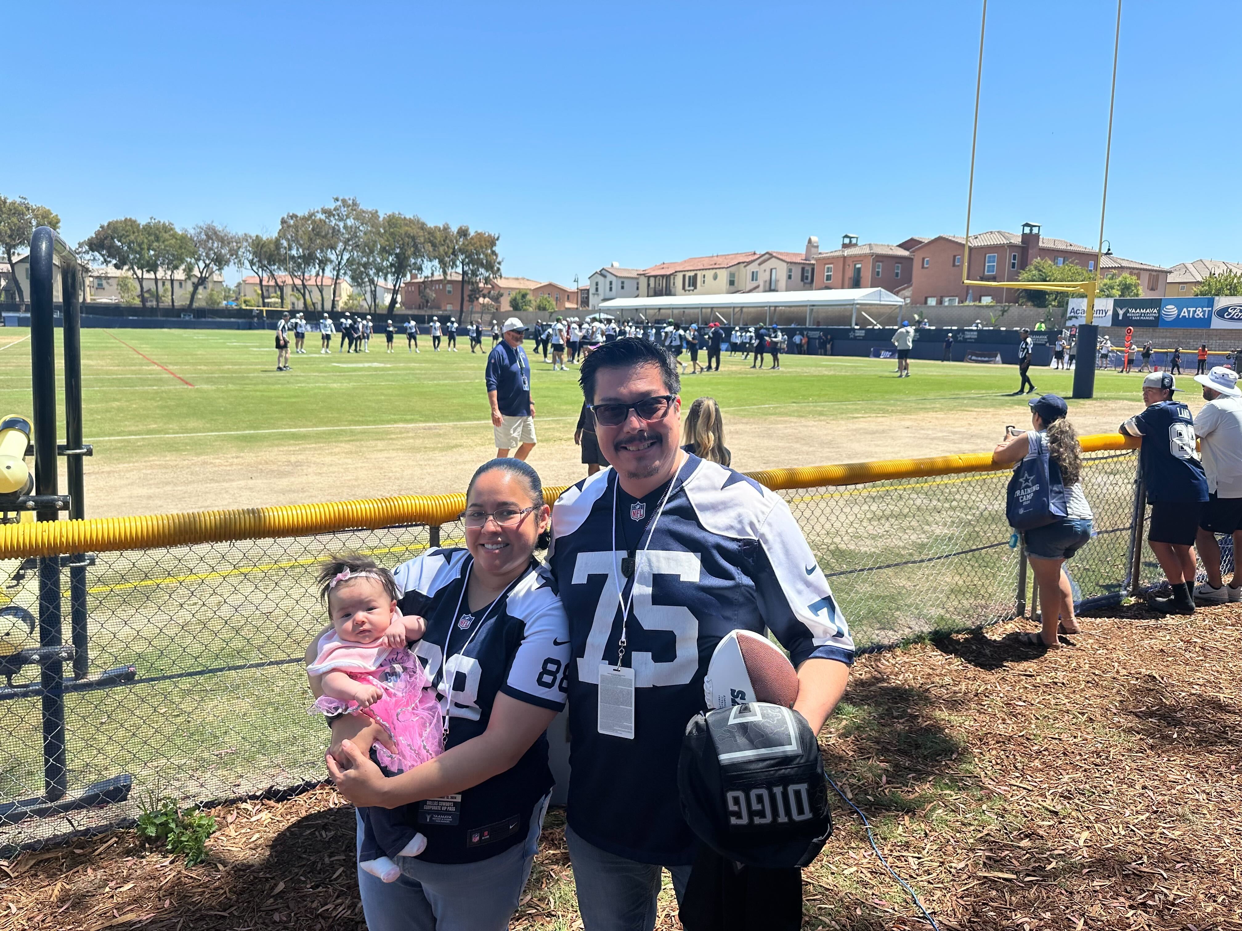 Jesus and his family at the Cowboys Training Camp in Oxnard, California